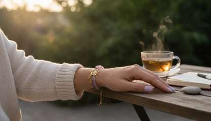 Bracelet Attrape-Rêve Améthyste & Quartz Rose