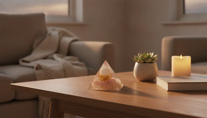 Pyramide Orgonite Bulle de Tendresse Quartz Rose