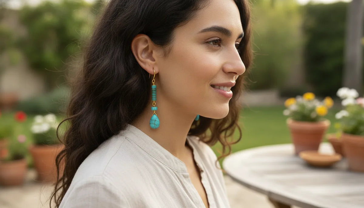 Boucles d'oreilles Turquoise Positivité