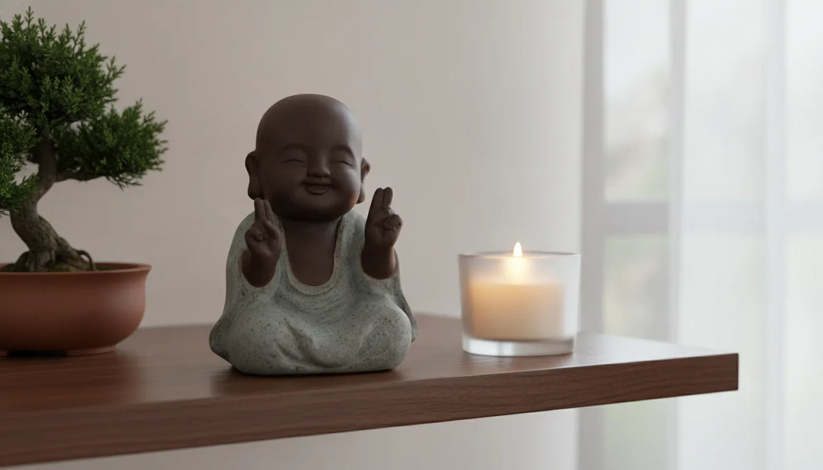 Statuette Bouddha Trinité du Bonheur