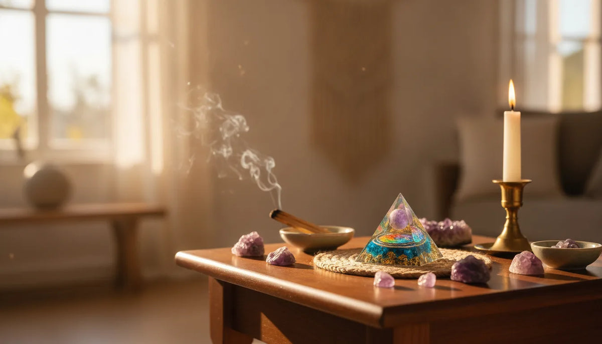 Pyramide Orgonite Améthyste : Énergie Positive & Sérénité