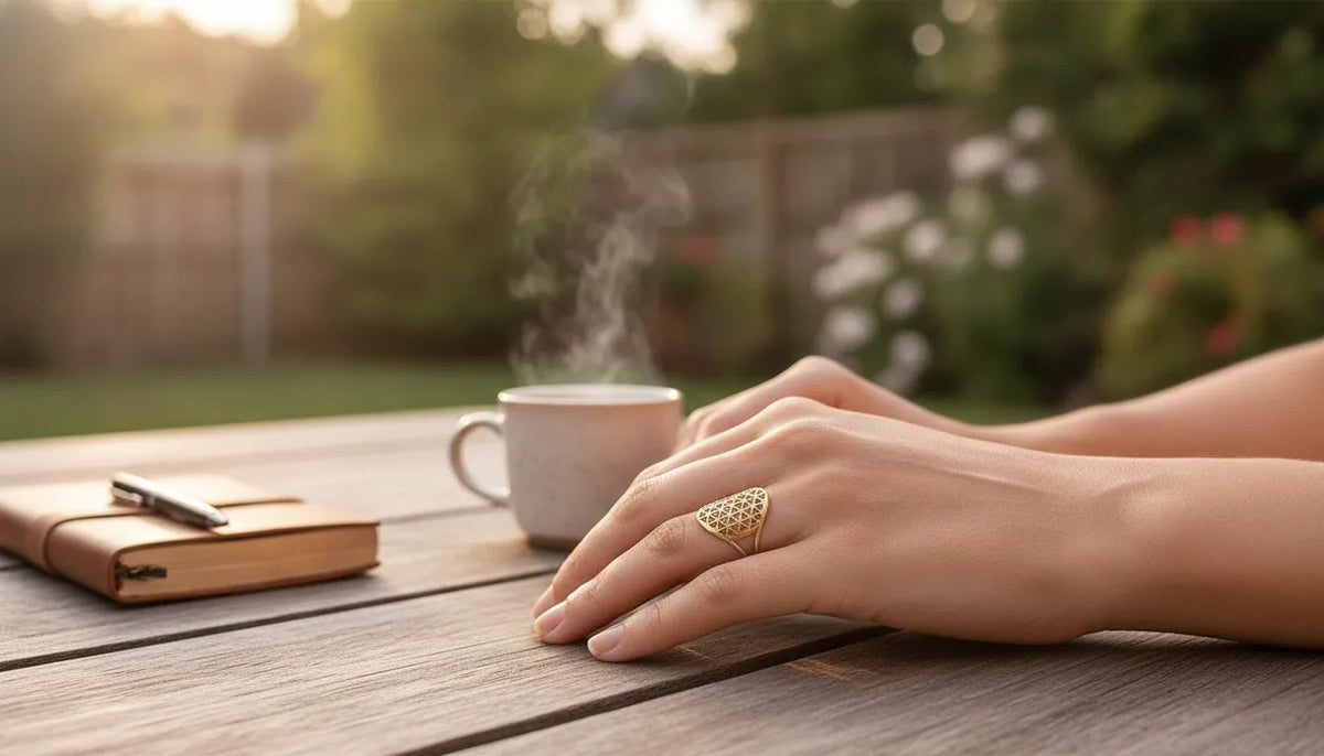 Bague Fleur de Vie Ajustable Harmonie Universelle