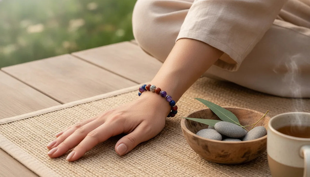 Bracelet Améthyste, Jaspe & Lapis Lazuli - Confort Articulaire