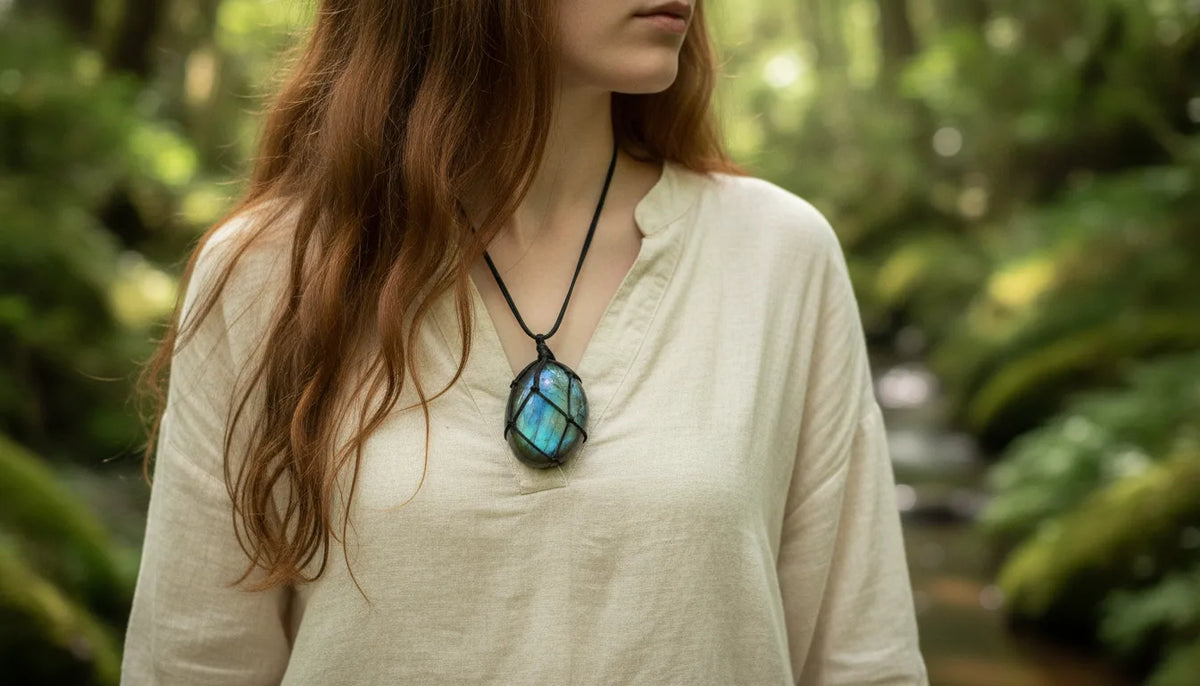 Pendentif Cœur de Dragon Labradorite AAA
