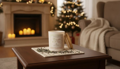 Bougie Magie de Noël : Jade, Quartz Fumé & Aura