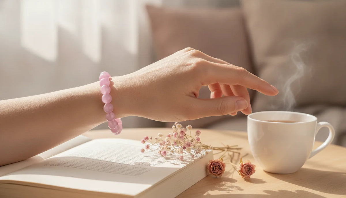 Bracelet Kunzite Rose : Douceur et Sérénité Cardiaque