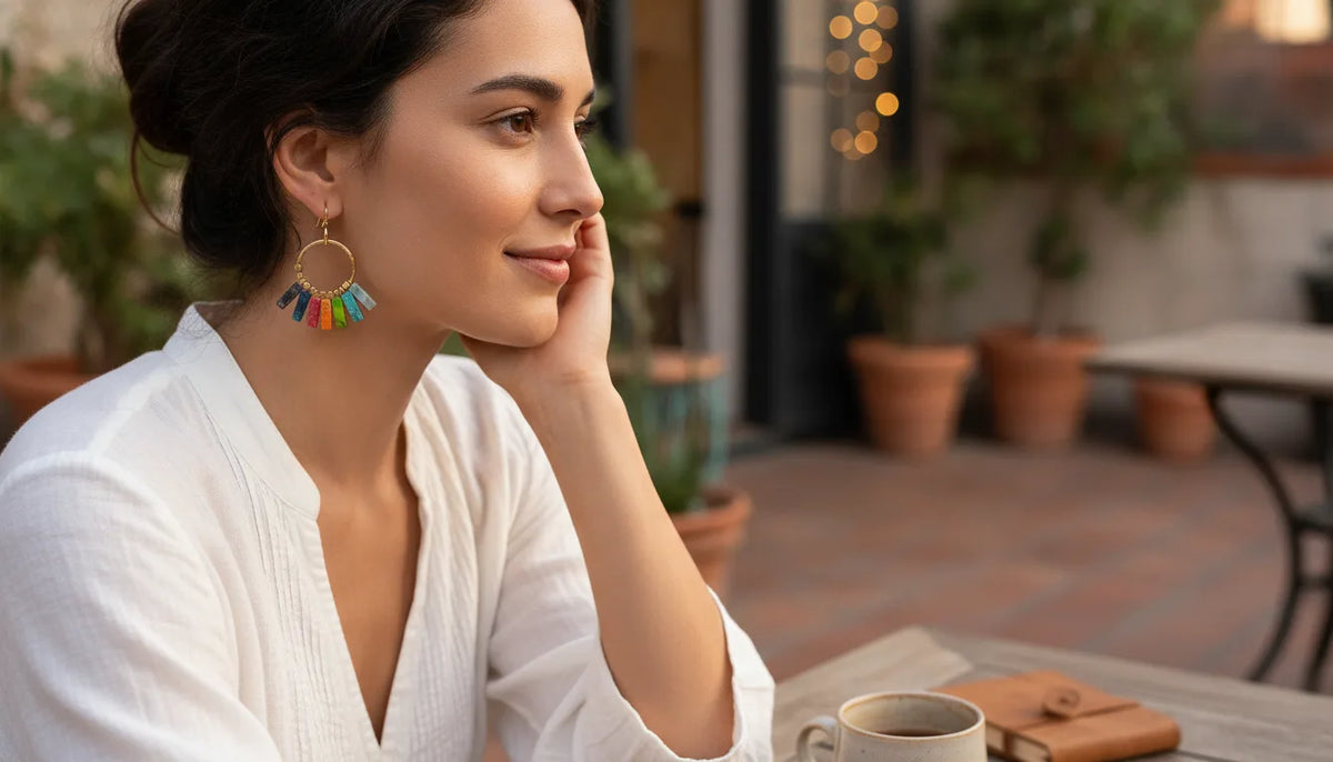 Boucles d'oreilles Bohème 7 Chakras