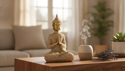 Statuette Bouddha Sérénité en Pierre de Grès