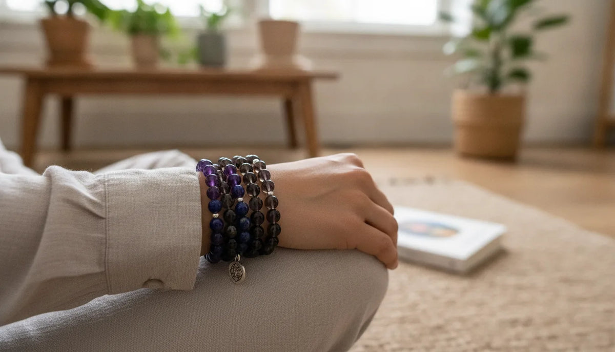 Mâlâ Anti-Stress Lapis Lazuli Quartz Fumé Améthyste