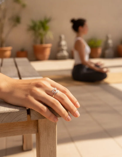Bague Lotus Ajustable - Symbole de Sérénité
