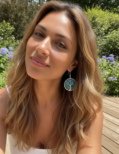 Boucles d'oreilles Vitalité Apatite Arbre de Vie