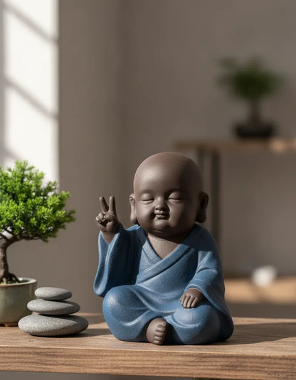 Statuette Bouddha Trinité du Bonheur