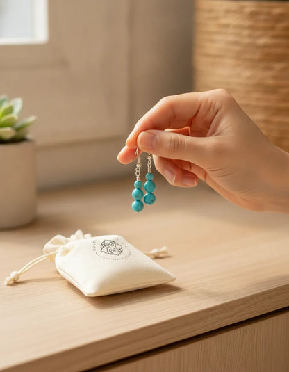 Boucles d'oreilles Turquoise Positivité