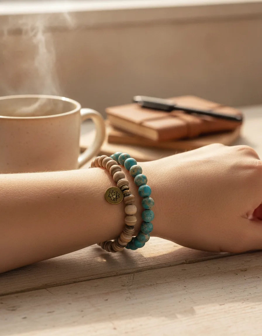 Duo Bracelets Jaspe Paysage & Impérial : Énergie & Confiance