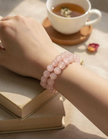 Bracelet Quartz Rose 8mm - Pierre d'Amour
