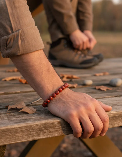Bracelet Jaspe Rouge 8mm - Courage & Ancrage