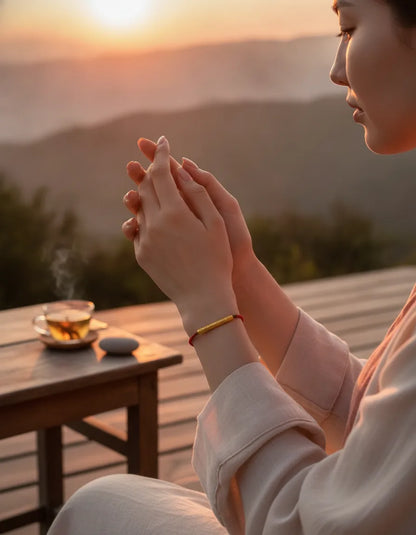 Bracelet Ma Bonne Étoile : Vœux & Mantra Tibétain Argent 925