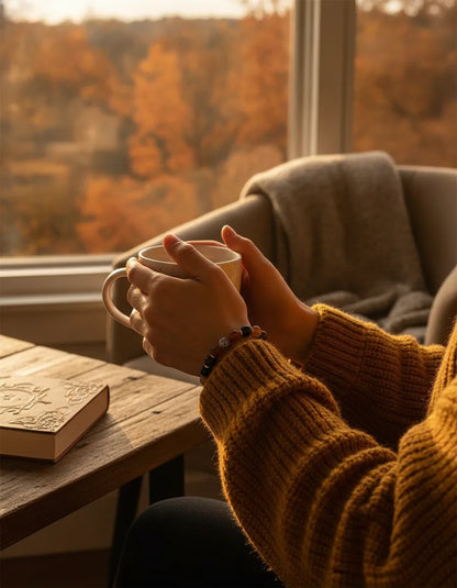 Bracelet Énergies Automne : Pierre de Soleil, Cornaline, Grenat