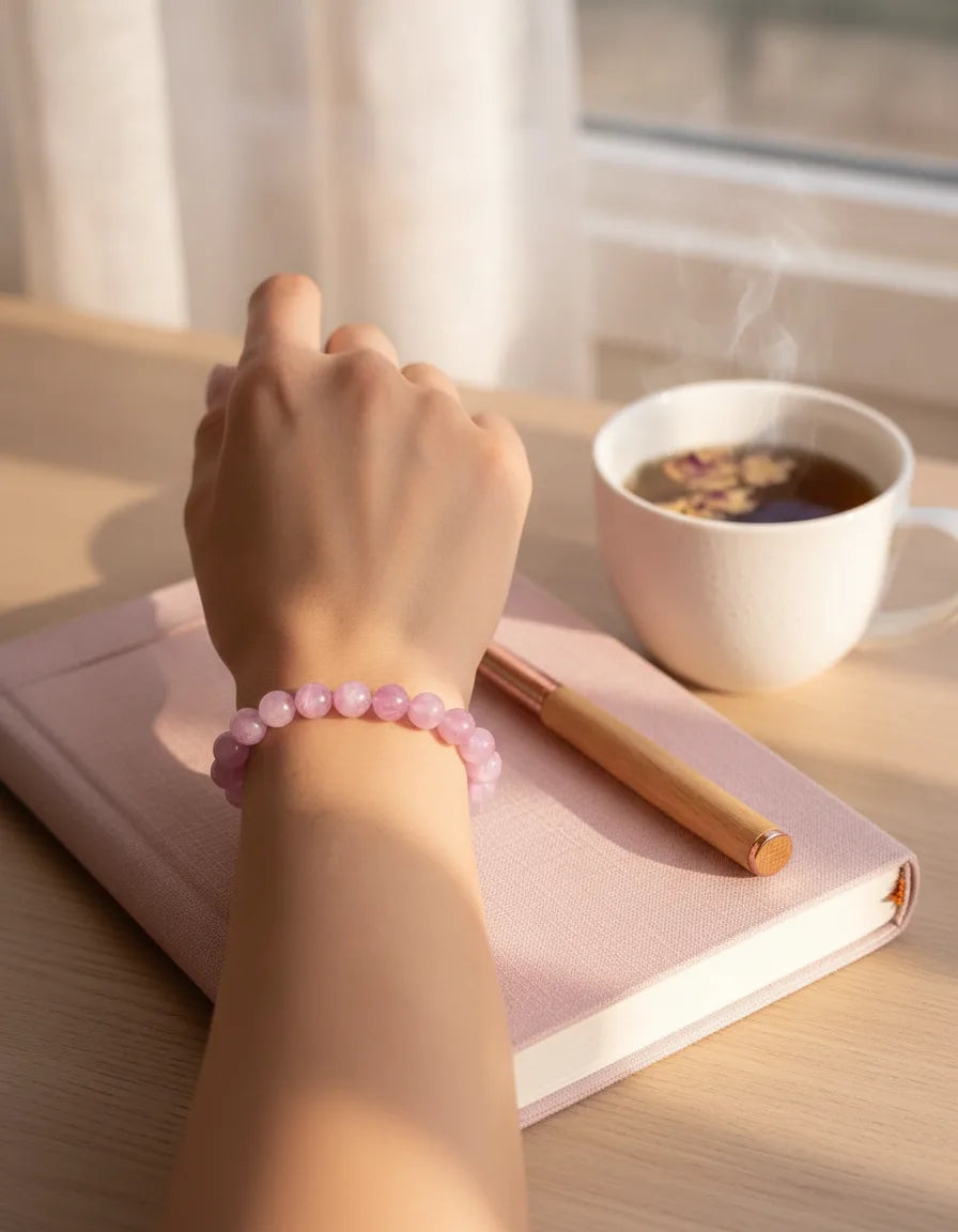 Bracelet Kunzite Rose : Douceur et Sérénité Cardiaque