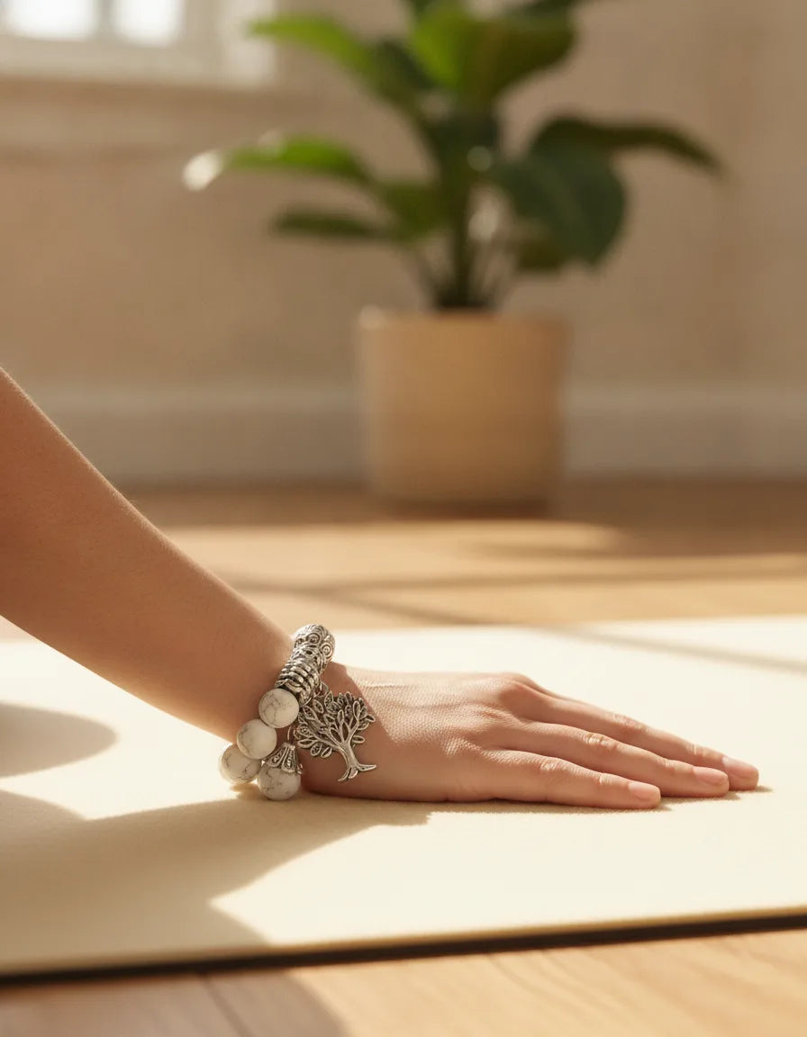 Bracelet Motivation Howlite & Arbre de Vie