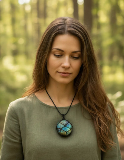 Pendentif Cœur de Dragon Labradorite AAA