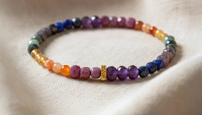 Bracelet 7 Chakras Précieux Pierres Naturelles Luxe