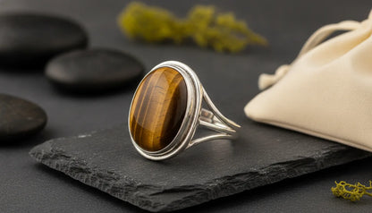 Bague Oeil de Tigre Argent 925 Ajustable