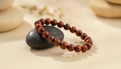 Bracelet Oeil de Tigre Rouge : Confiance & Courage