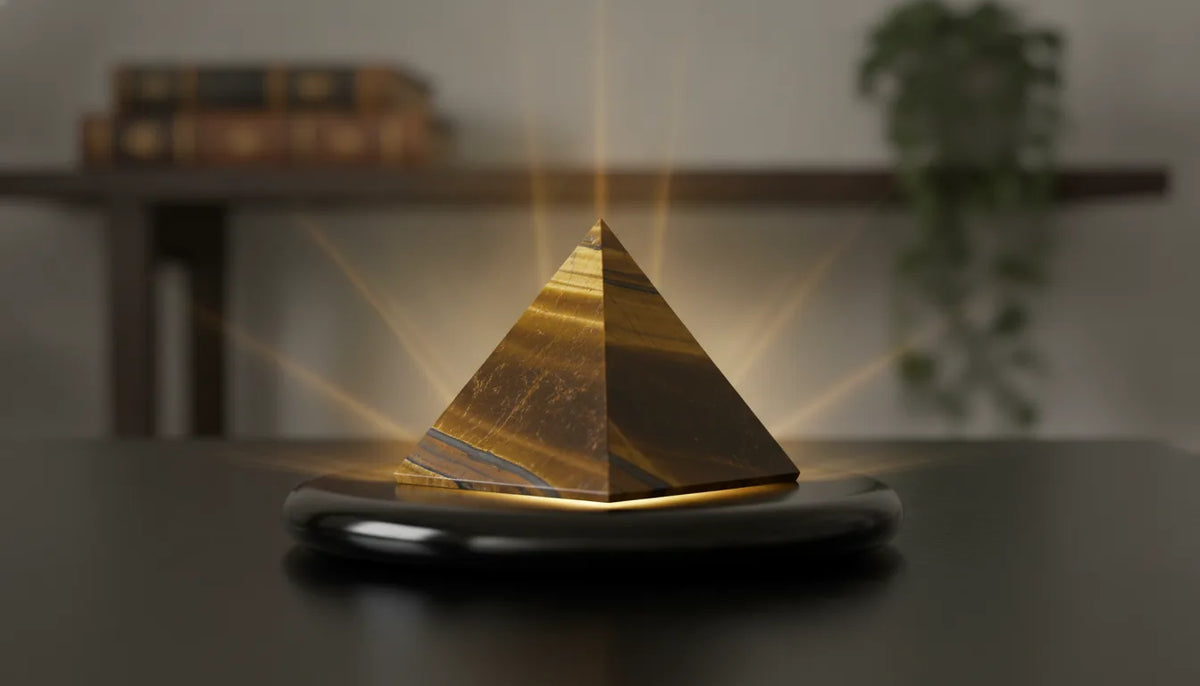 Pyramide Oeil de Tigre : Protection & Énergie Zen