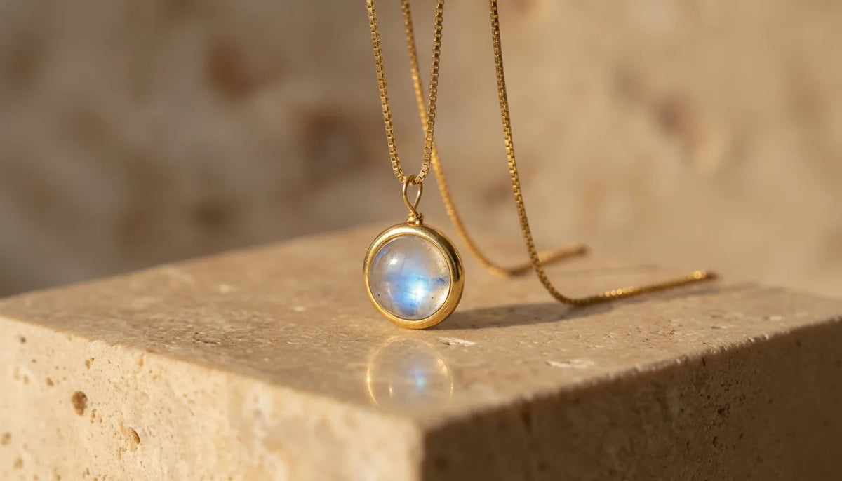 Collier Labradorite Argent 925 Plaqué Or