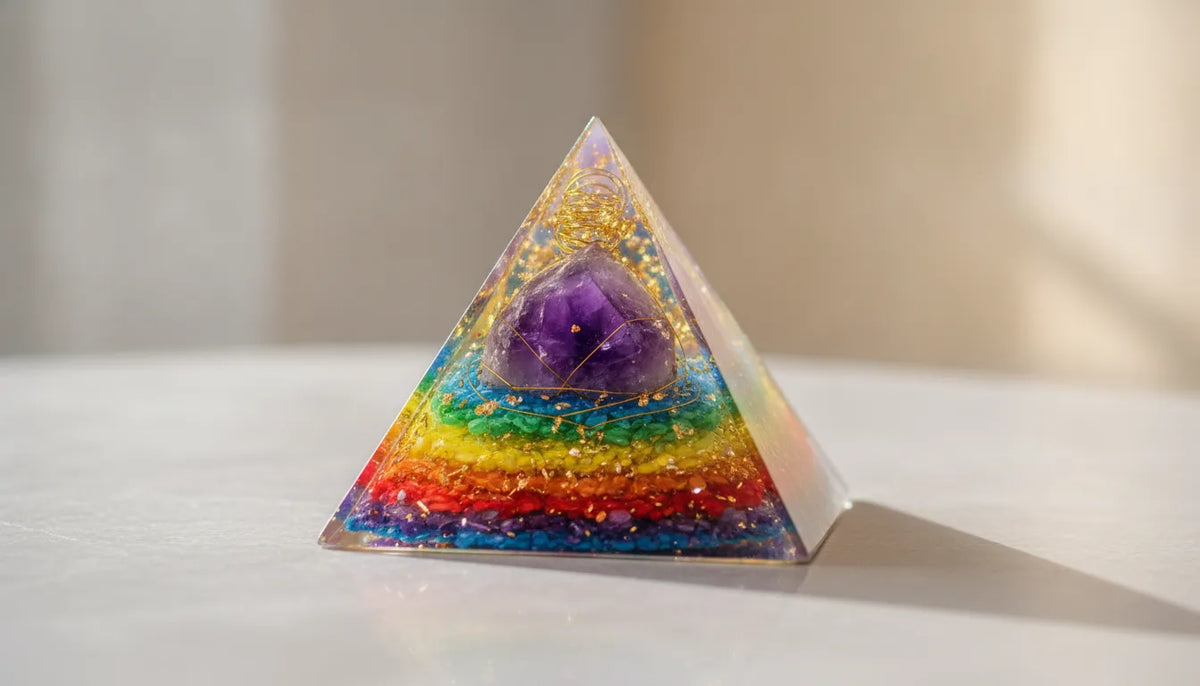 Pyramide Orgonite Améthyste : Énergie Positive & Sérénité