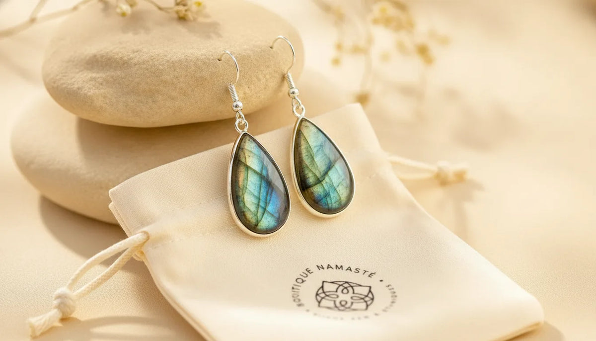 Boucles d'oreilles Élégance Labradorite