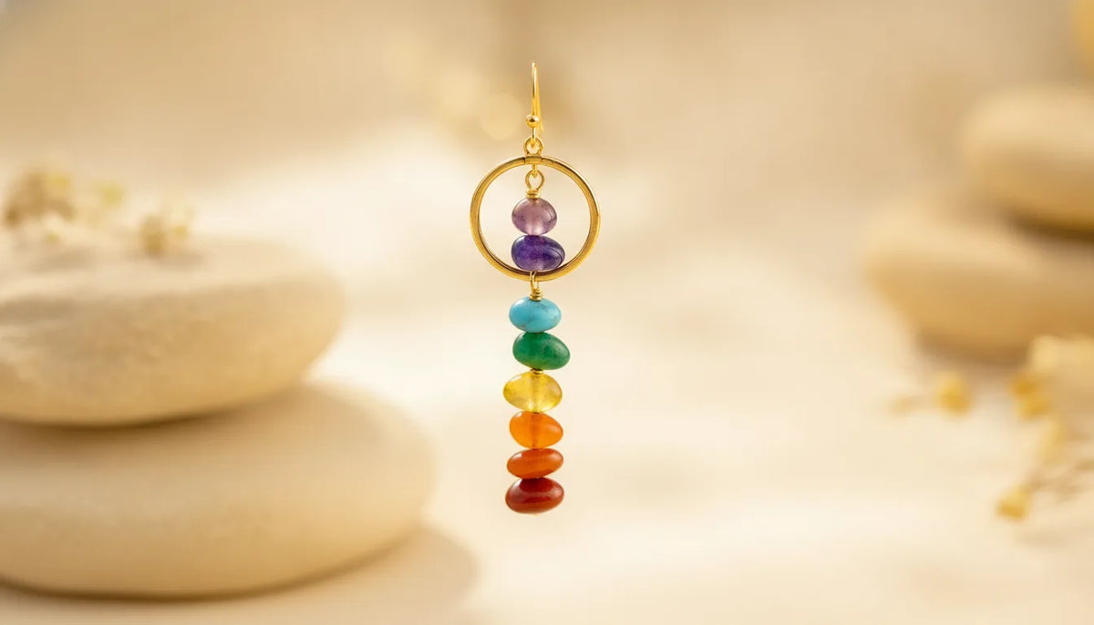Boucles d'oreilles Bohème 7 Chakras