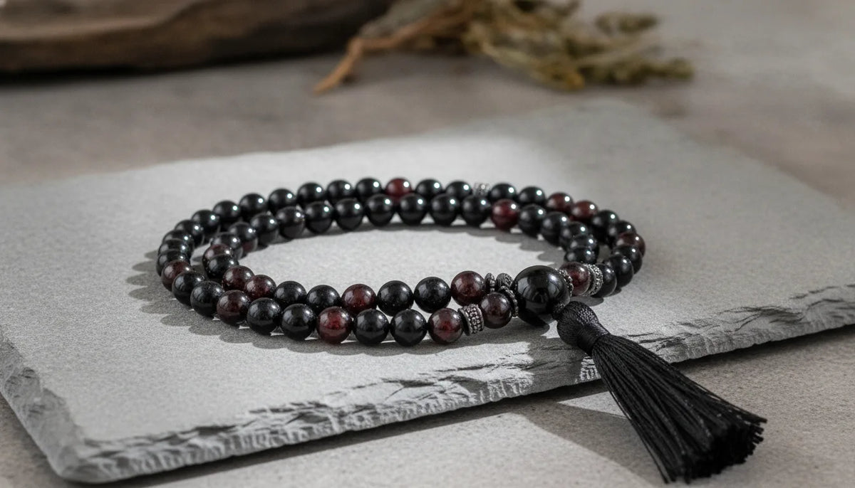 Mâlâ Protection Énergétique Oeil de Tigre Labradorite Obsidienne