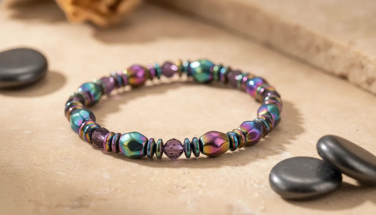 Bracelet Hématite Magnétique Arc-en-Ciel