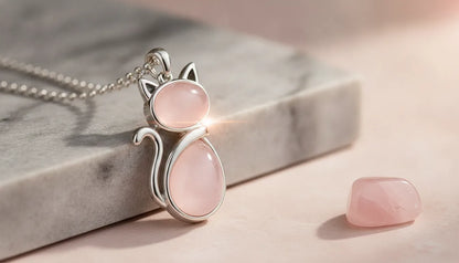Pendentif Chat Pierres Naturelles : Joie & Intuition