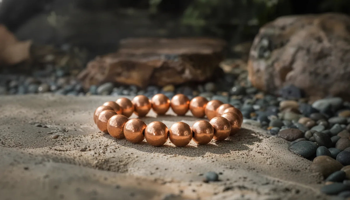 Bracelet Bouclier Tibétain Cuivre Ajustable