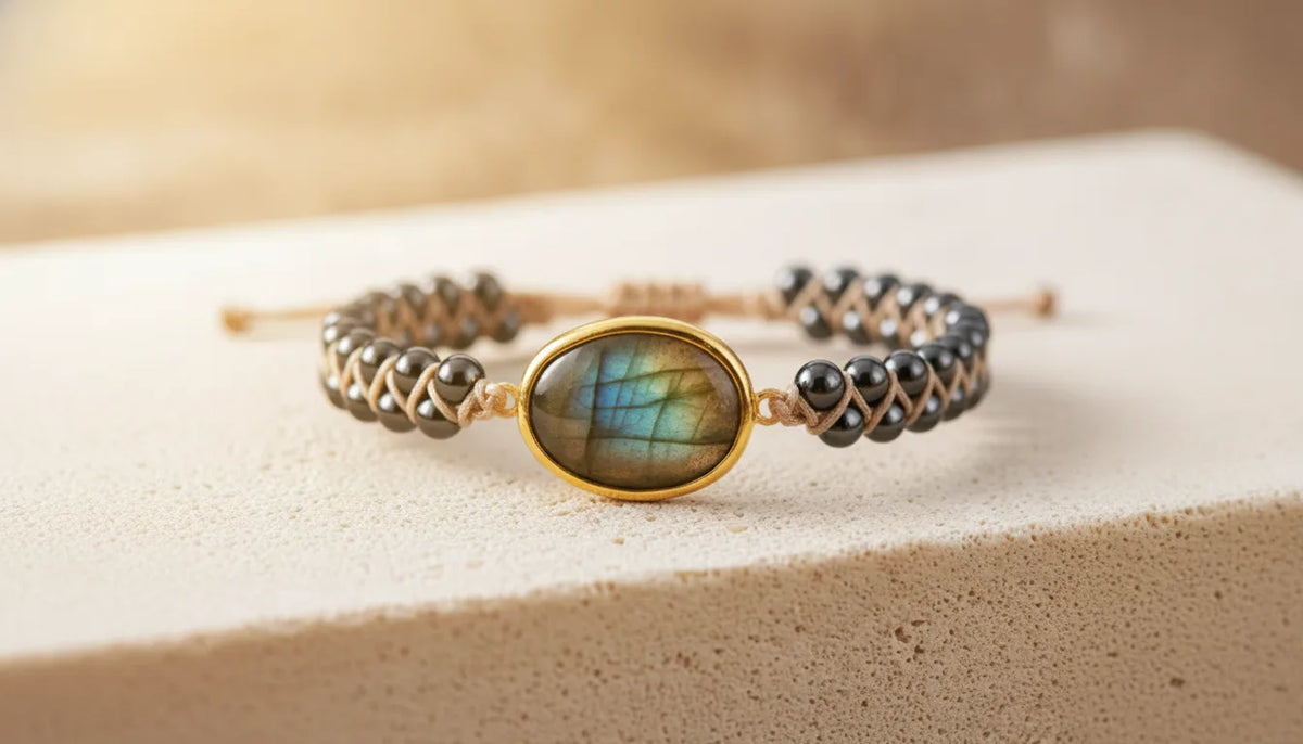 Bracelet Oeil Céleste : Labradorite & Hématite