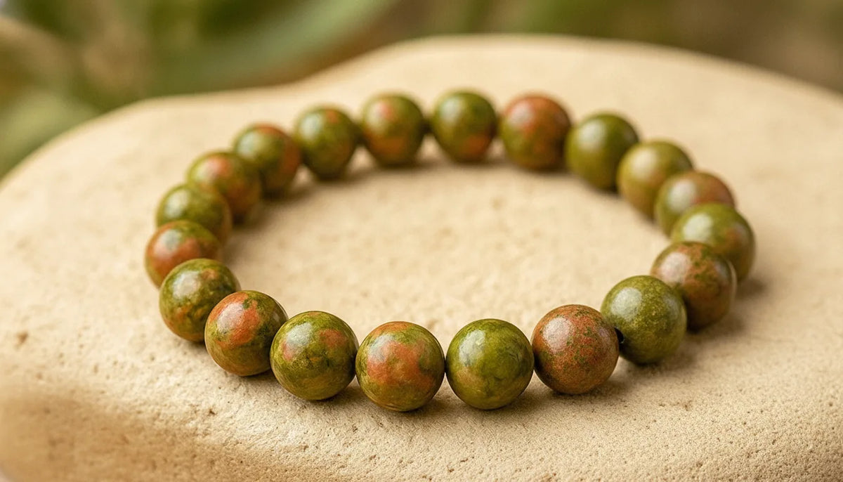 Bracelet Unakite 8mm - Équilibre Émotionnel & Spirituel