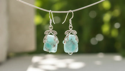 Boucles d'oreilles Bohème Amazonite Naturelle