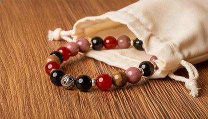 Bracelet Libido : Grenat, Cornaline, Rhodochrosite
