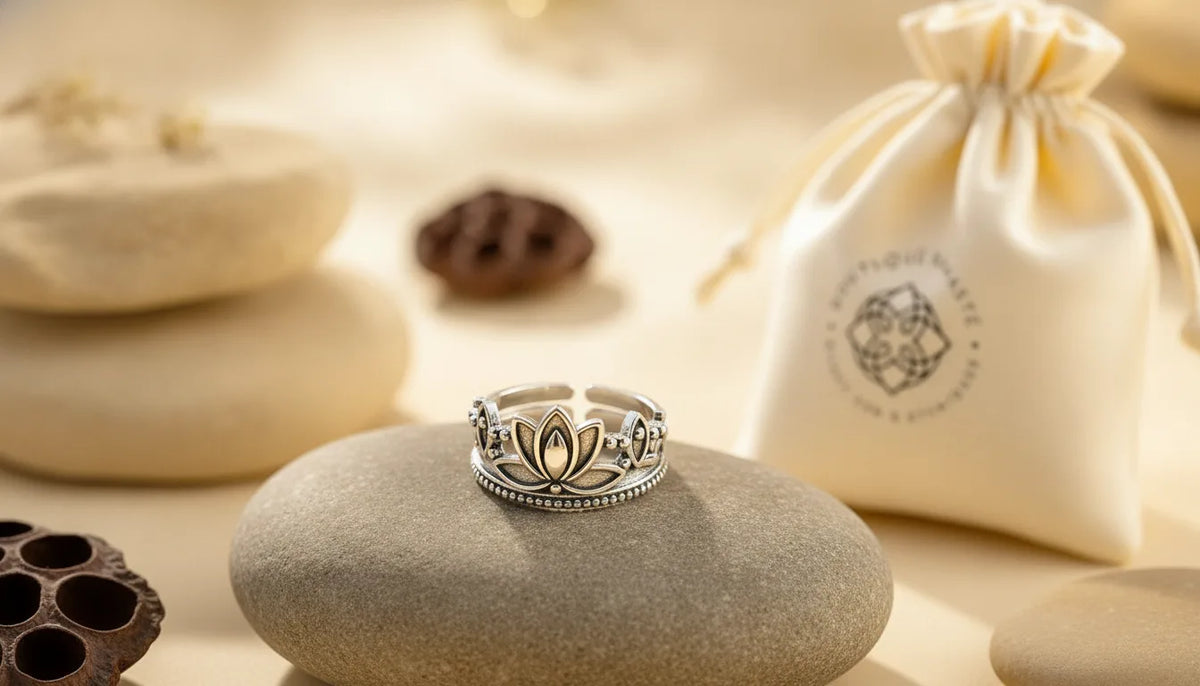 Bague Couronne de Lotus Argent 925