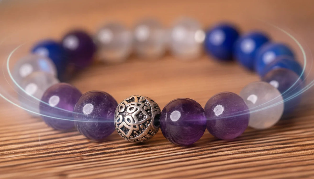 Bracelet Améthyste Labradorite Lapis Lazuli - Soulagement Migraines