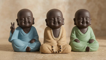 Statuette Bouddha Trinité du Bonheur