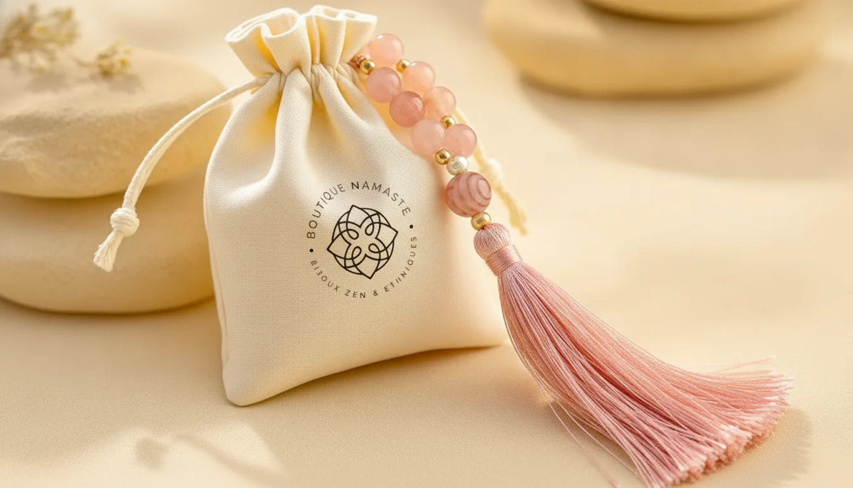 Mâlâ Self Love : Quartz Rose, Pierre de Lune, Rhodochrosite