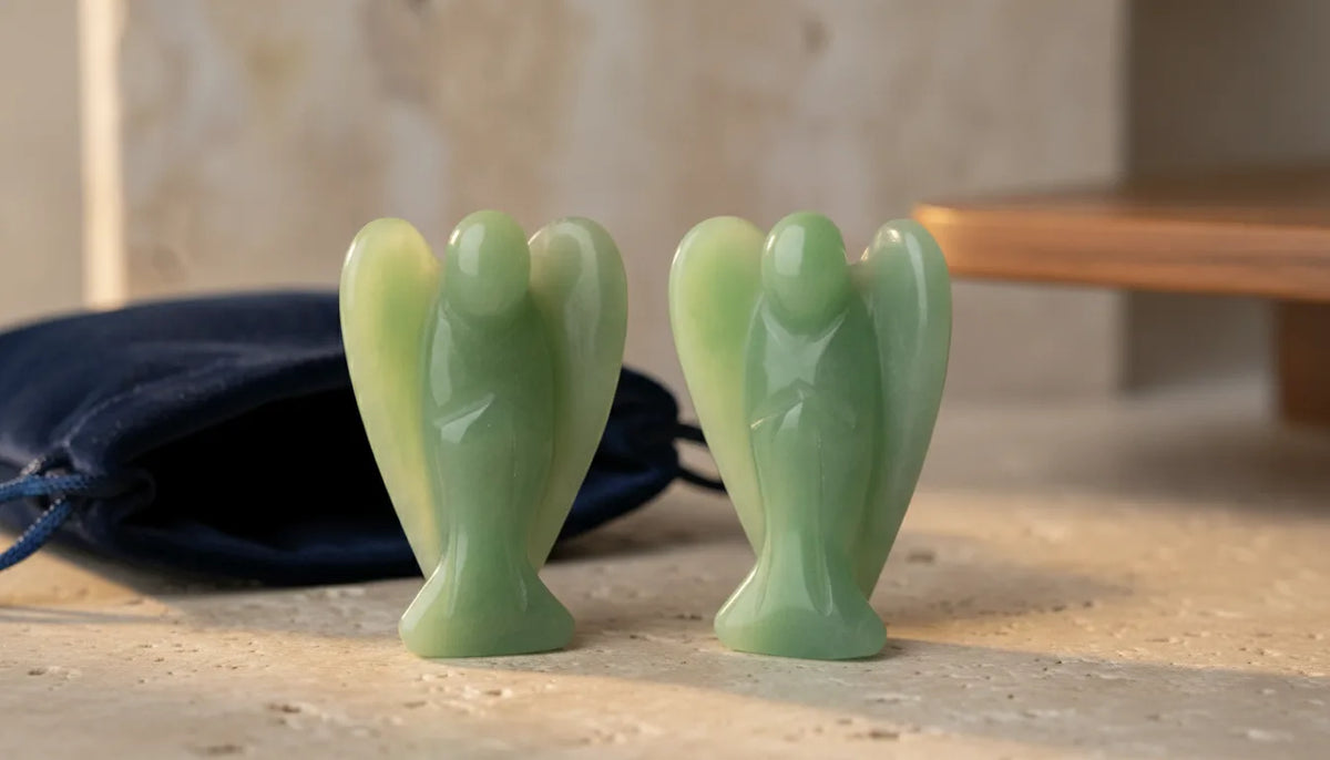 Duo d'Anges Gardiens Aventurine Verte - Protection & Sérénité