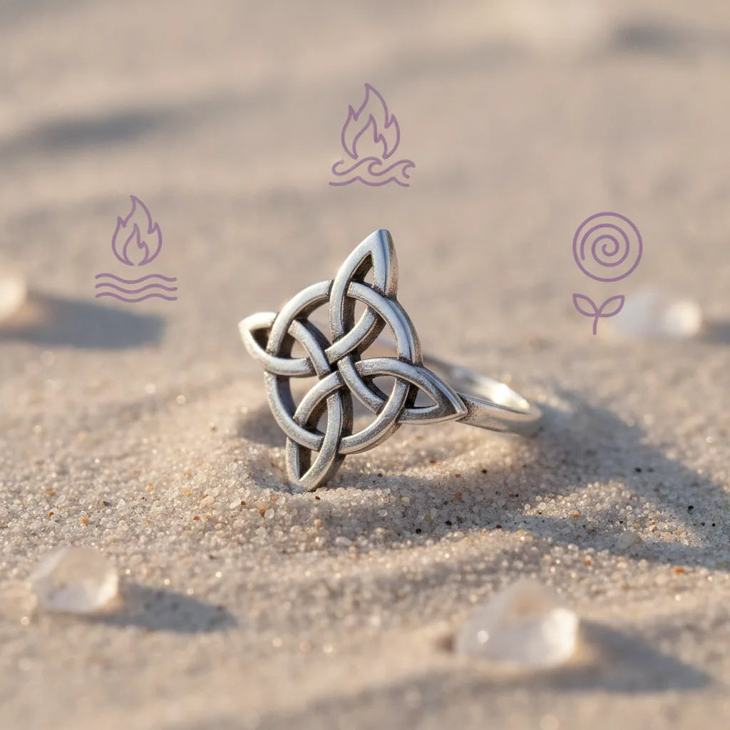 Bague Noeud de Sorcière Protection Éternelle Ajustable