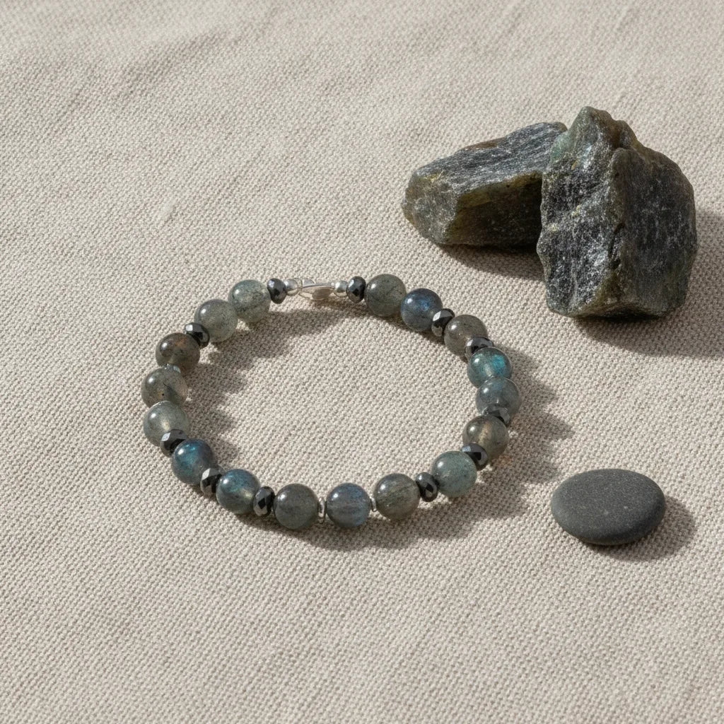 Bracelet Oeil Céleste : Labradorite & Hématite