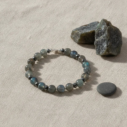 Bracelet Oeil Céleste : Labradorite & Hématite