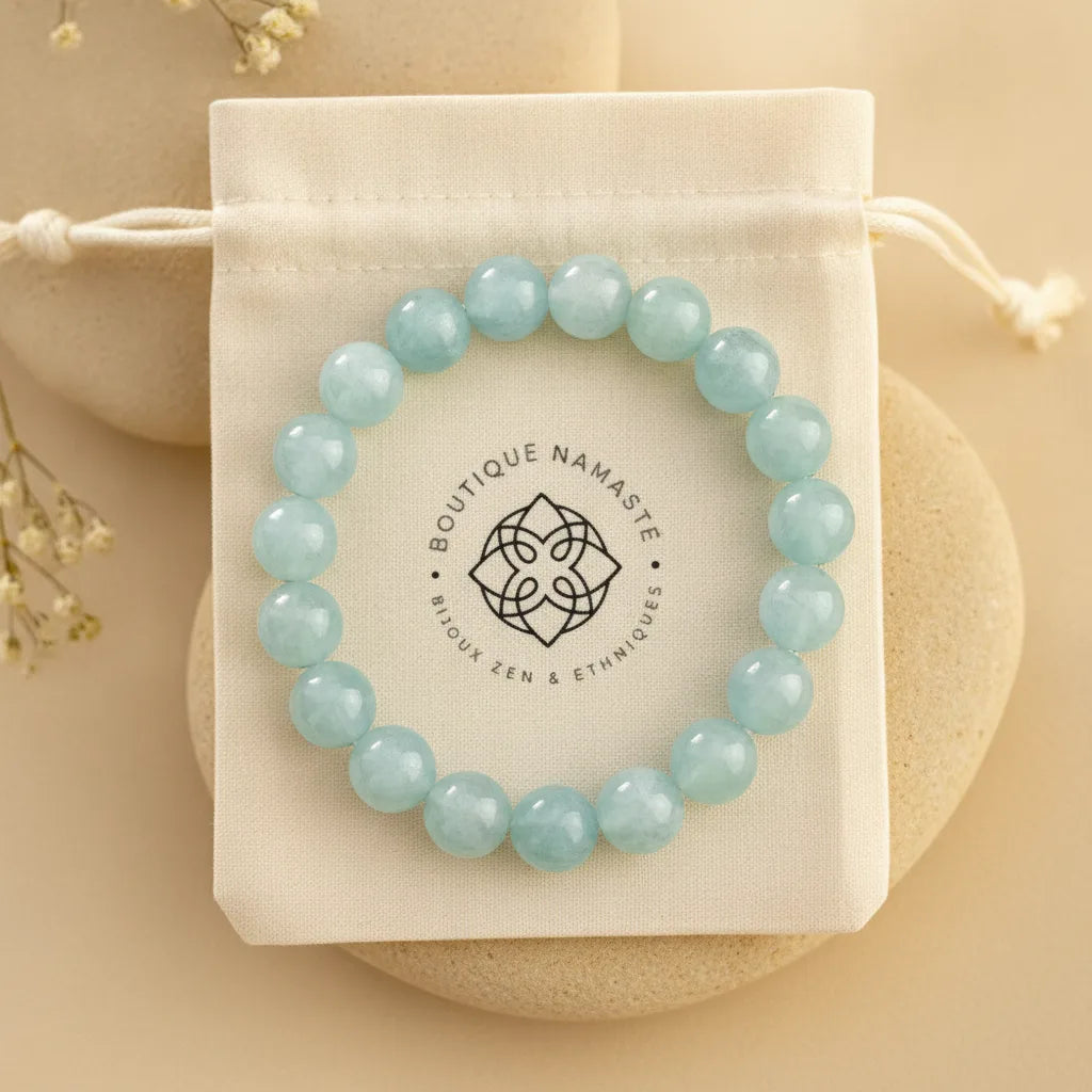 Bracelet Aigue-Marine : Sérénité & Communication
